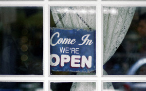 Come In, We're Open sign